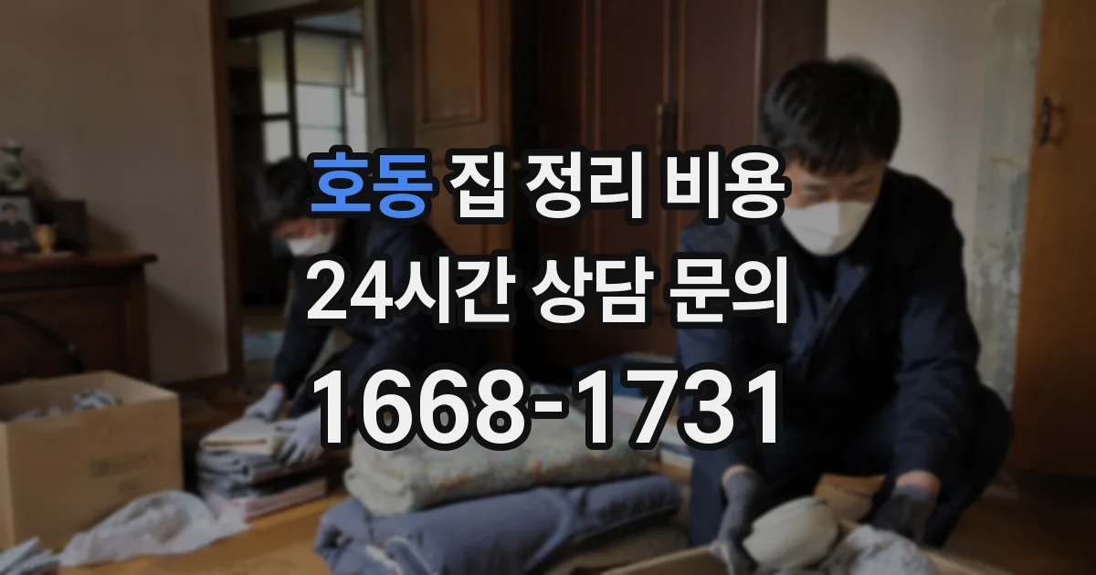 호동 집 정리 비용