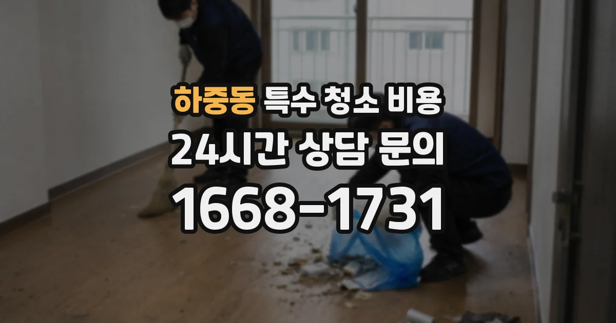 하중동 특수 청소 비용
