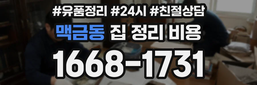 맥금동 집 정리 비용