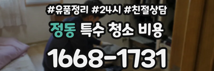 정동 특수 청소 비용