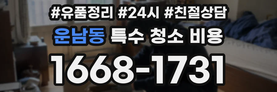 운남동 특수 청소 비용