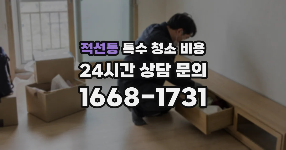 적선동 특수 청소 비용