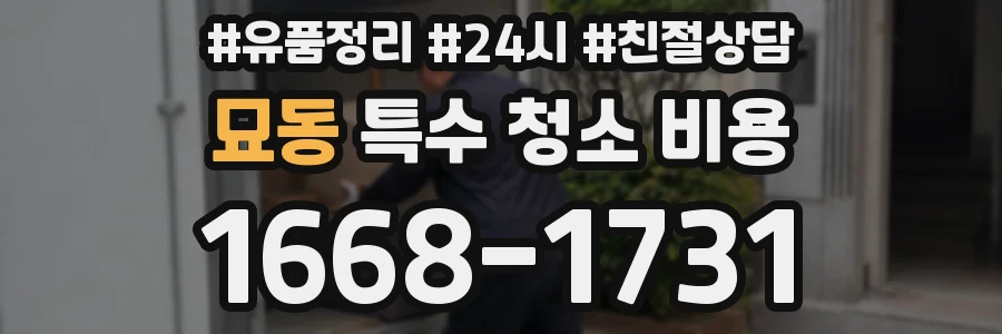 묘동 특수 청소 비용