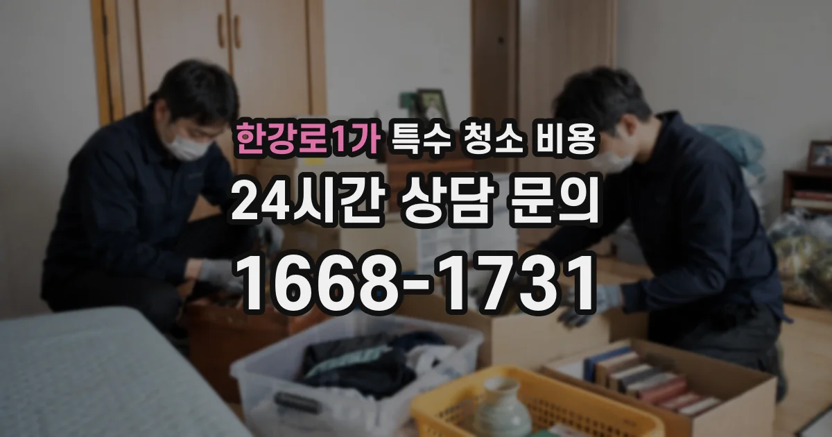 한강로1가 특수 청소 비용