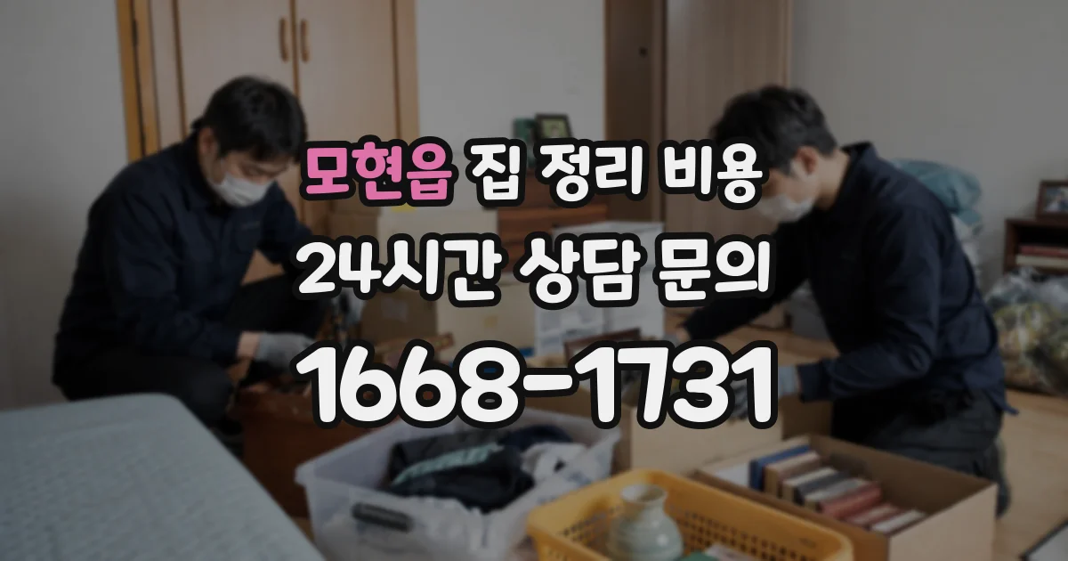 모현읍 집 정리 비용