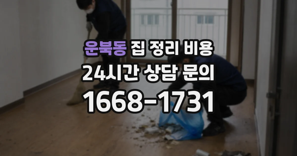 운북동 집 정리 비용