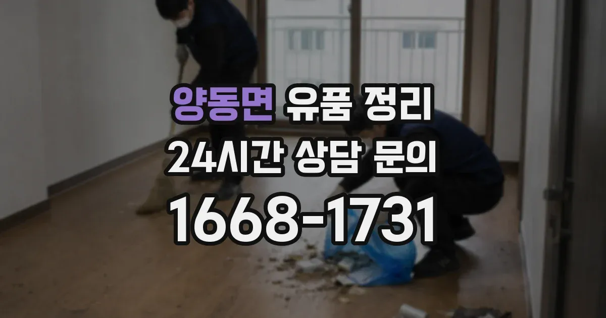 양동면 유품 정리