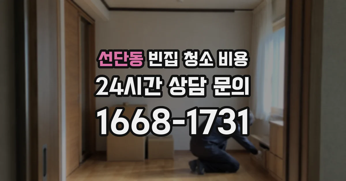 선단동 빈집 청소 비용