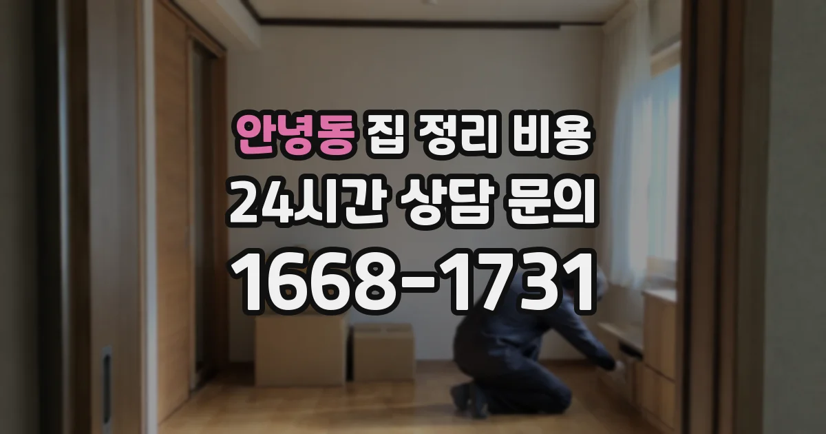 안녕동 집 정리 비용