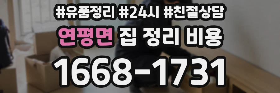 연평면 집 정리 비용