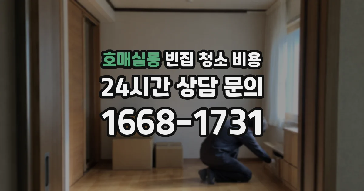 호매실동 빈집 청소 비용