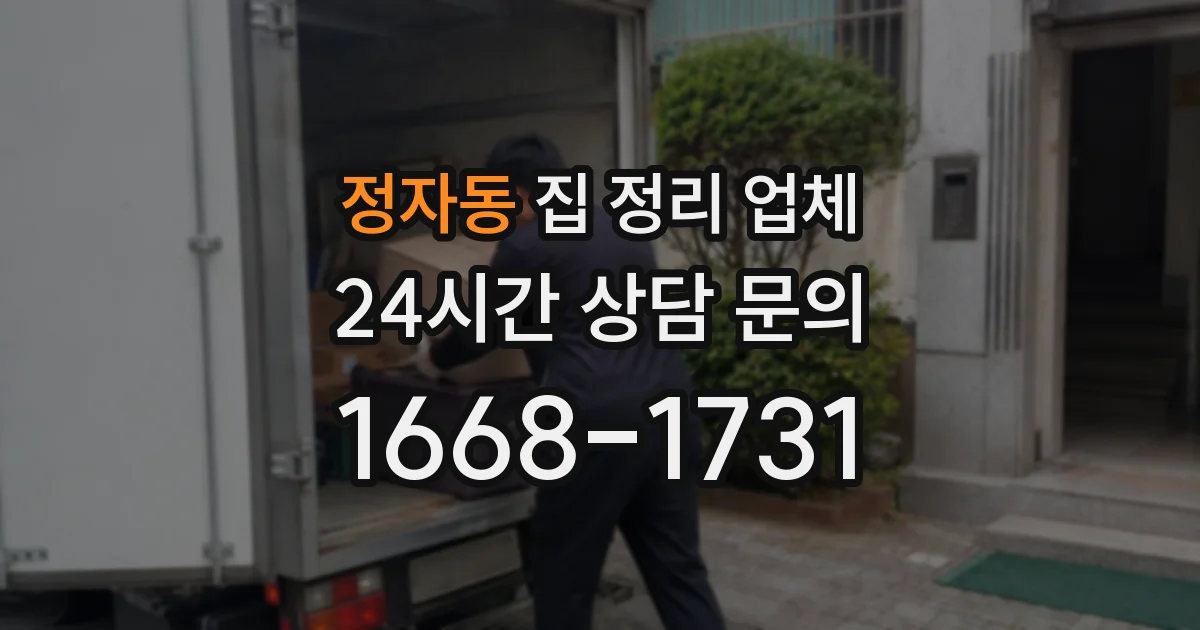정자동 집 정리 업체