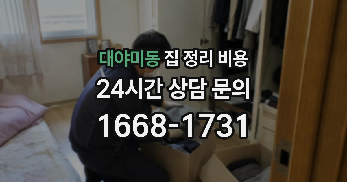 대야미동 집 정리 비용