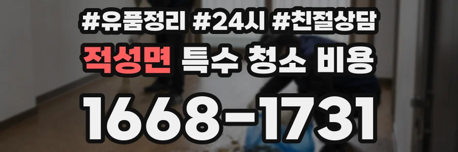 적성면 특수 청소 비용