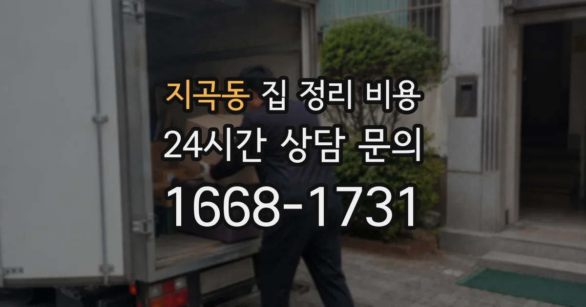 지곡동 집 정리 비용