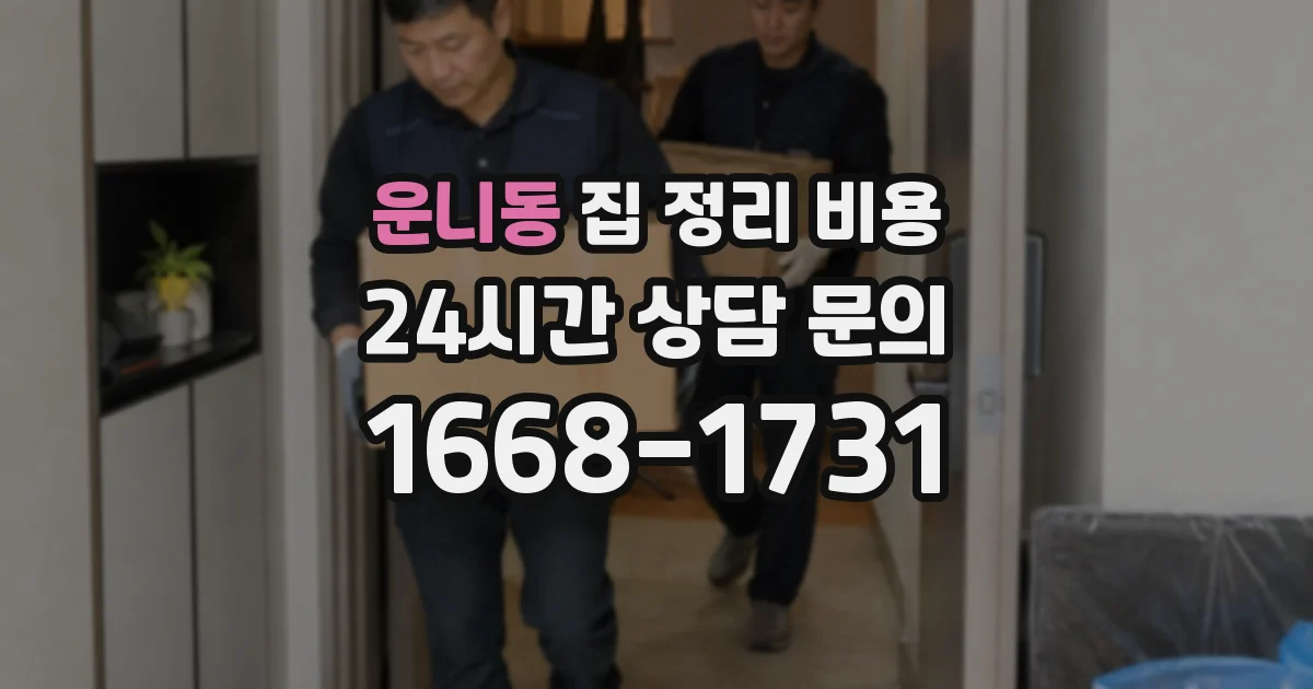 운니동 집 정리 비용