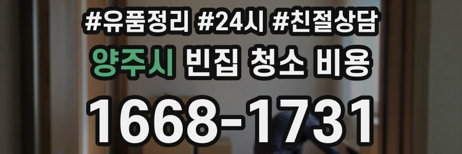 양주시 빈집 청소 비용