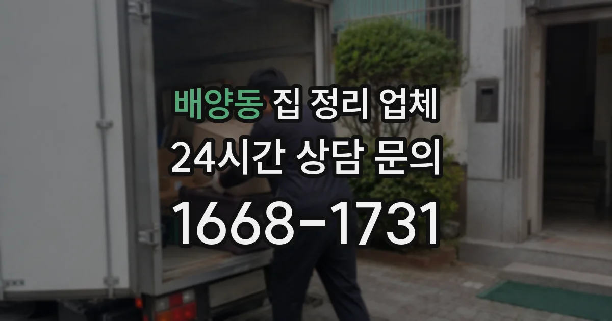 배양동 집 정리 업체