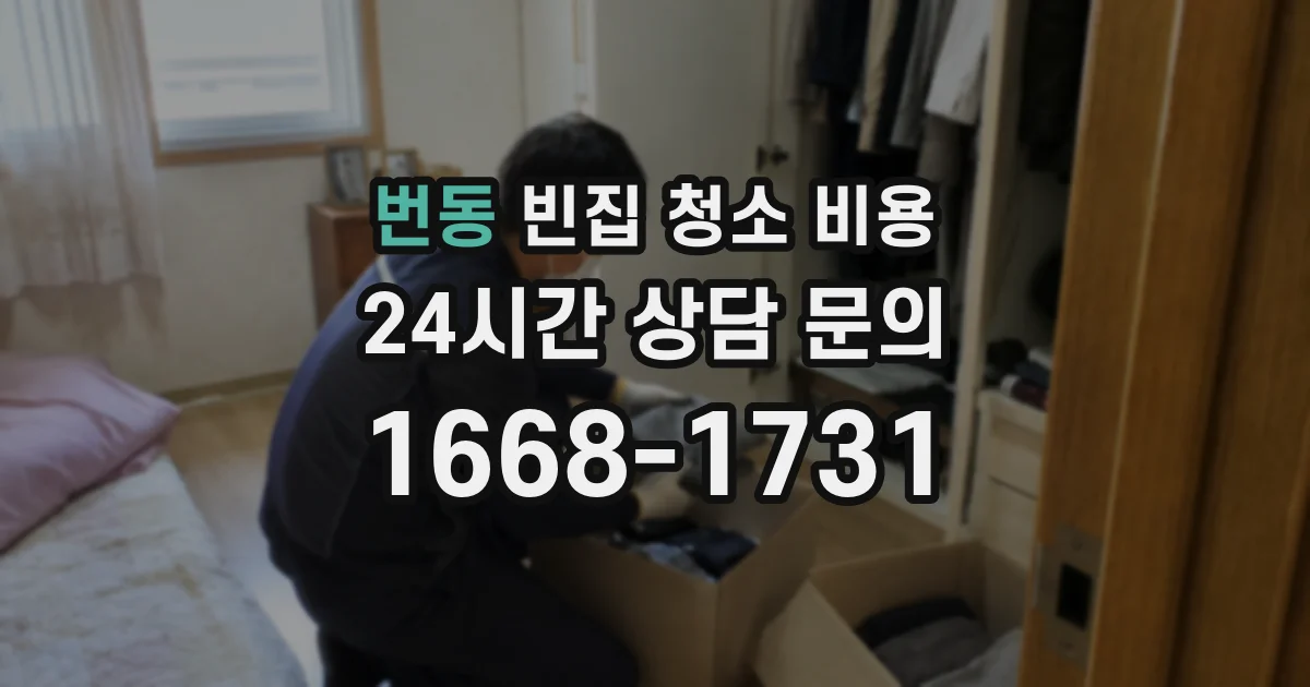 번동 빈집 청소 비용