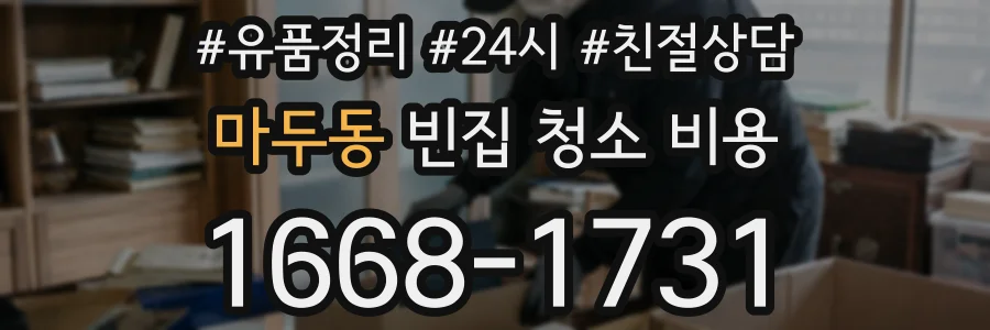 마두동 빈집 청소 비용