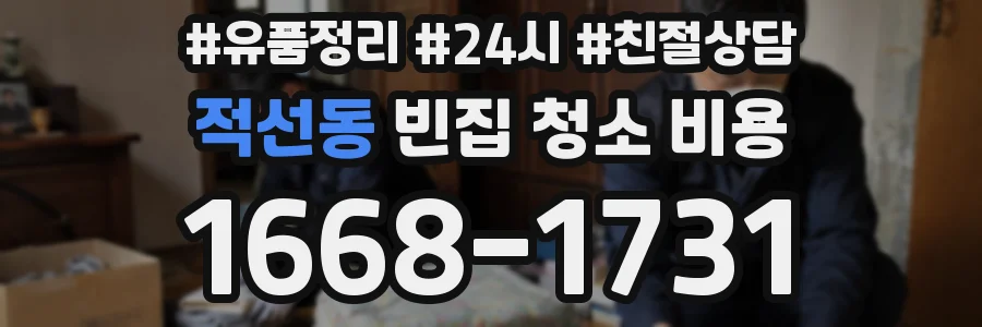 적선동 빈집 청소 비용