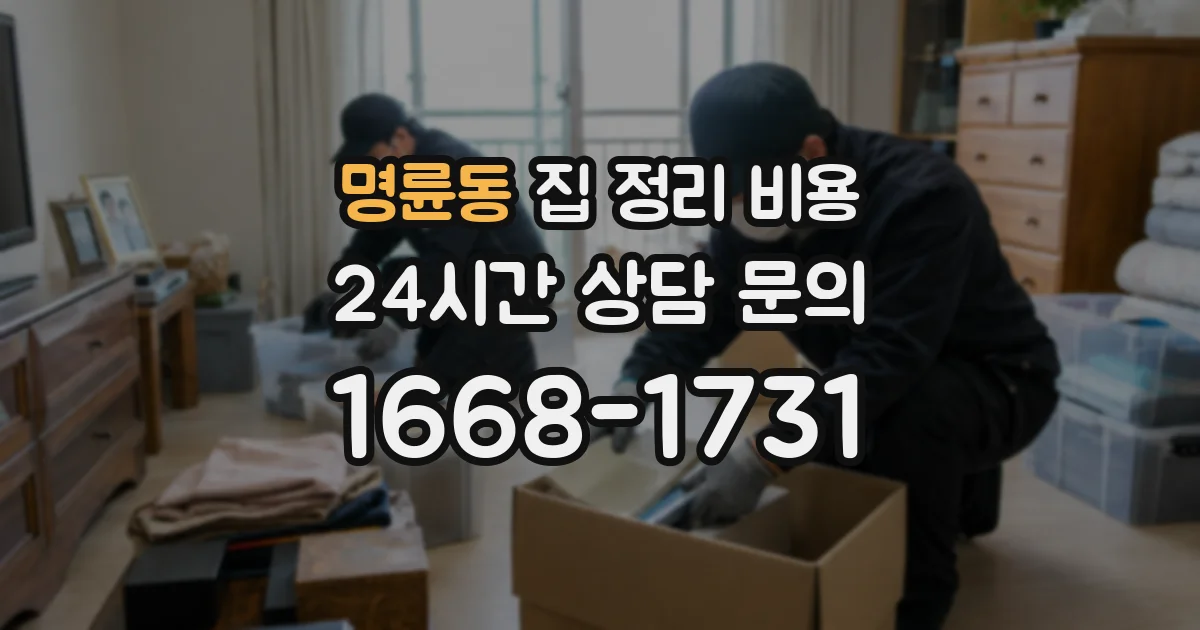명륜동 집 정리 비용