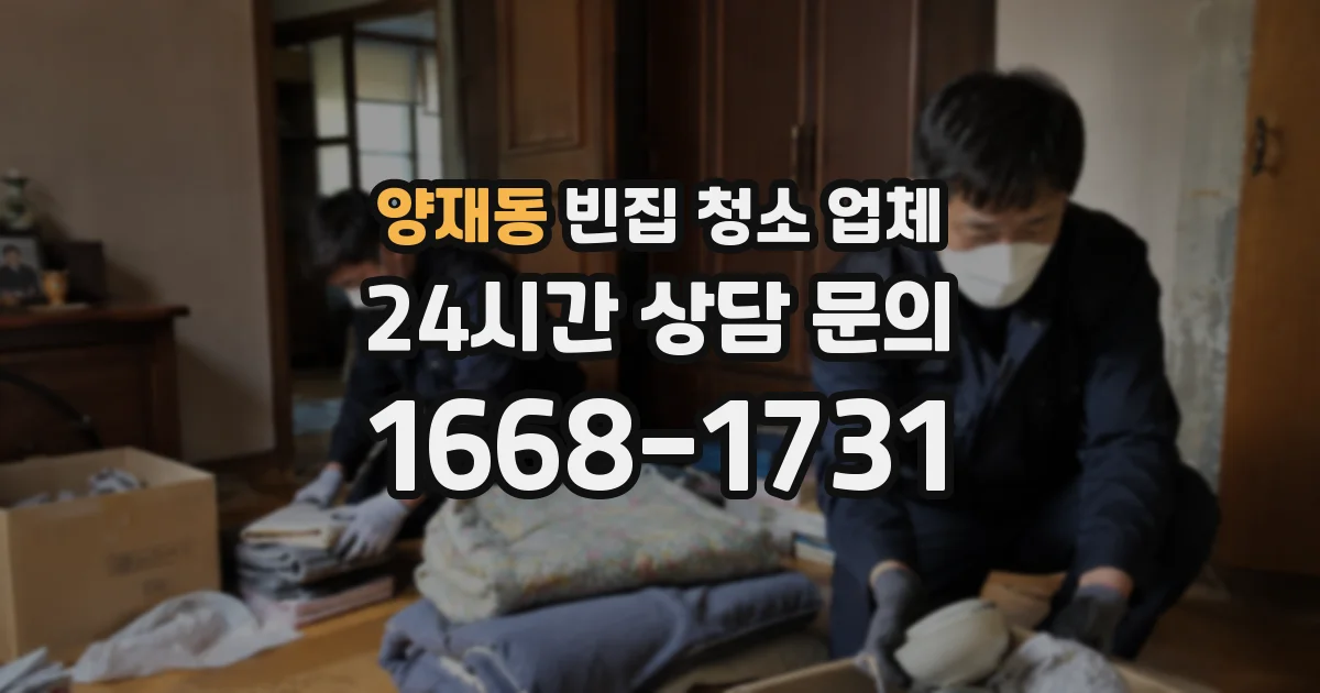 양재동 빈집 청소 업체
