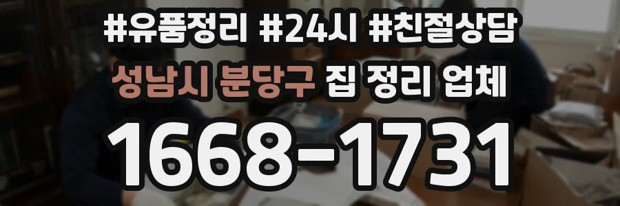 성남시 분당구 집 정리 업체