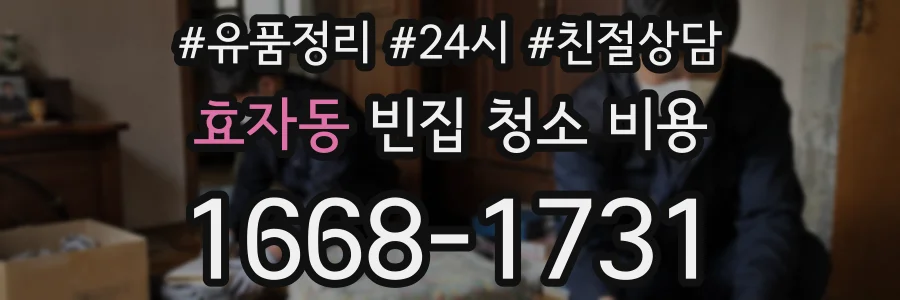 효자동 빈집 청소 비용