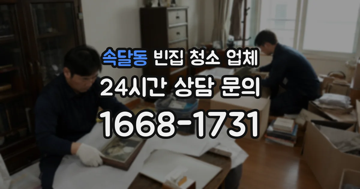 속달동 빈집 청소 업체