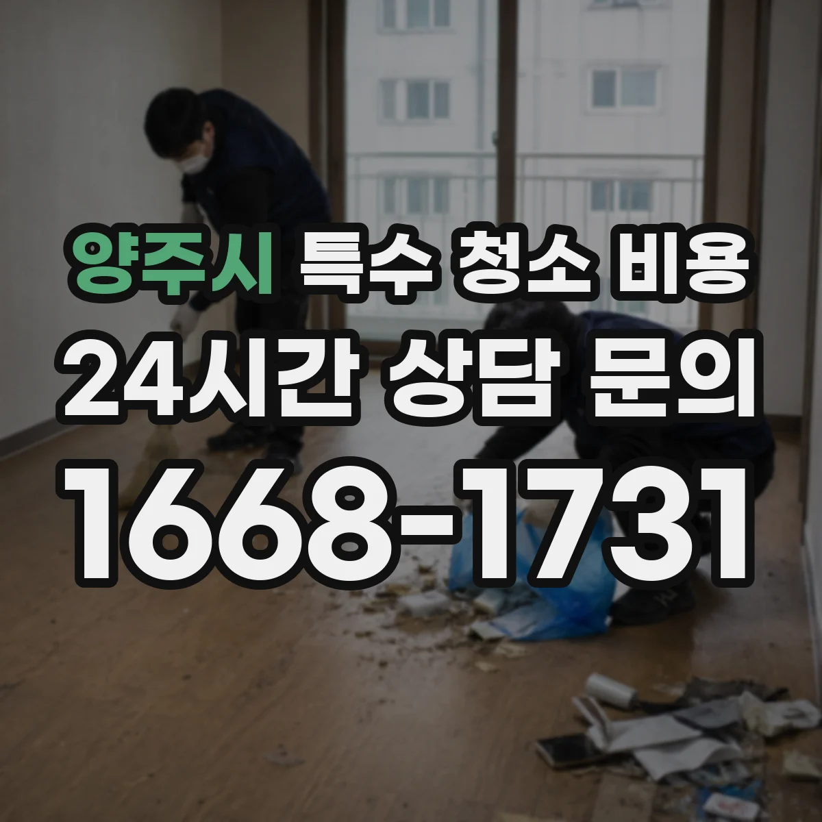 양주시 특수 청소 비용 피·체액 오염도별 작업량에 따른 비용