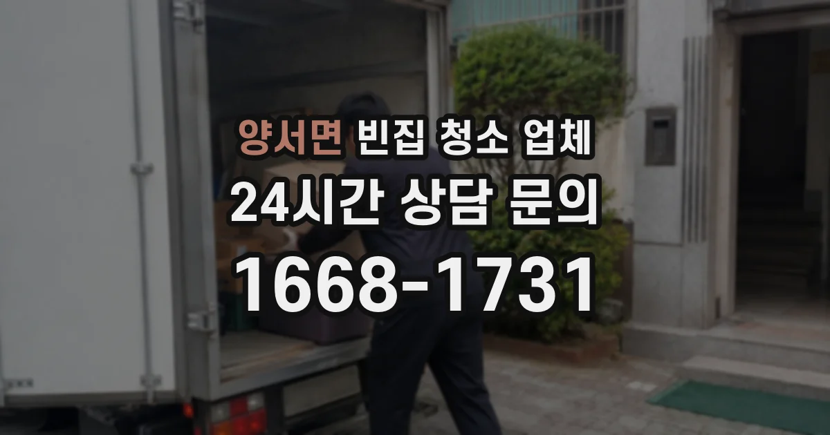 양서면 빈집 청소 업체