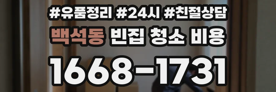 백석동 빈집 청소 비용