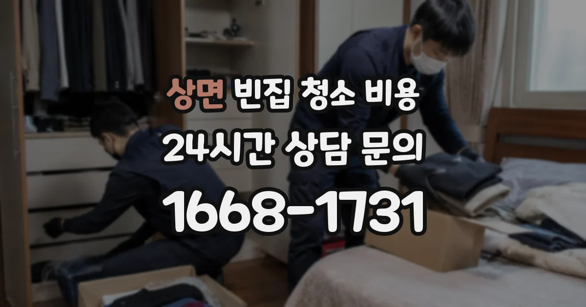 상면 빈집 청소 비용