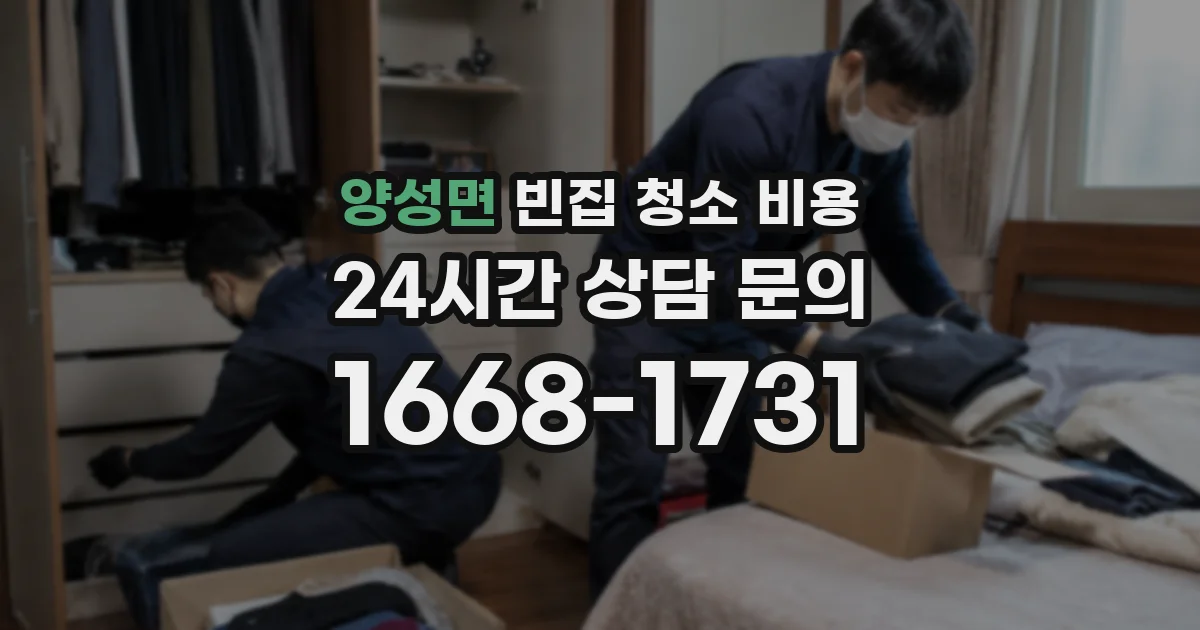 양성면 빈집 청소 비용