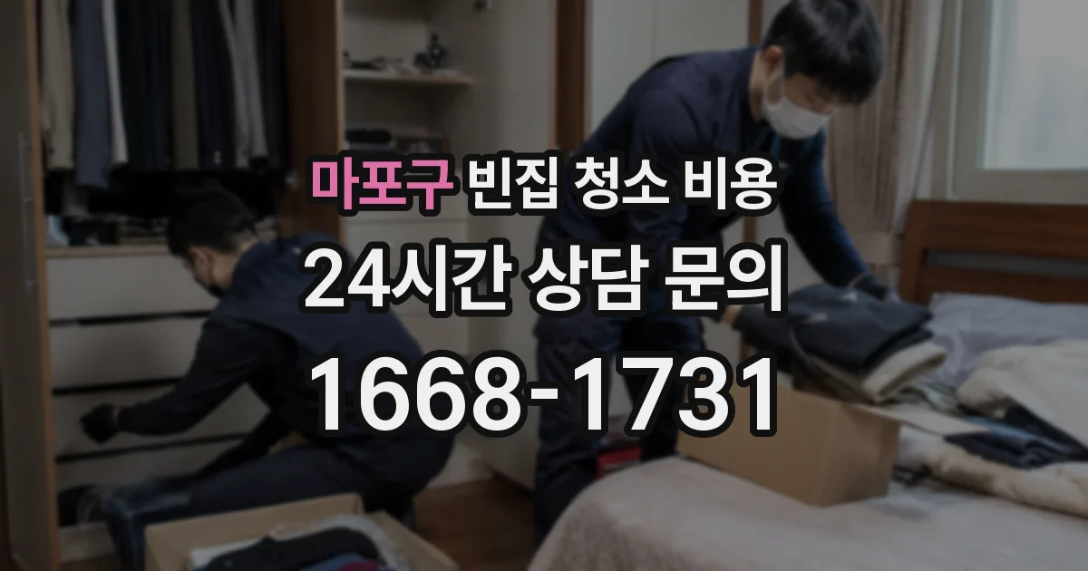 마포구 빈집 청소 비용