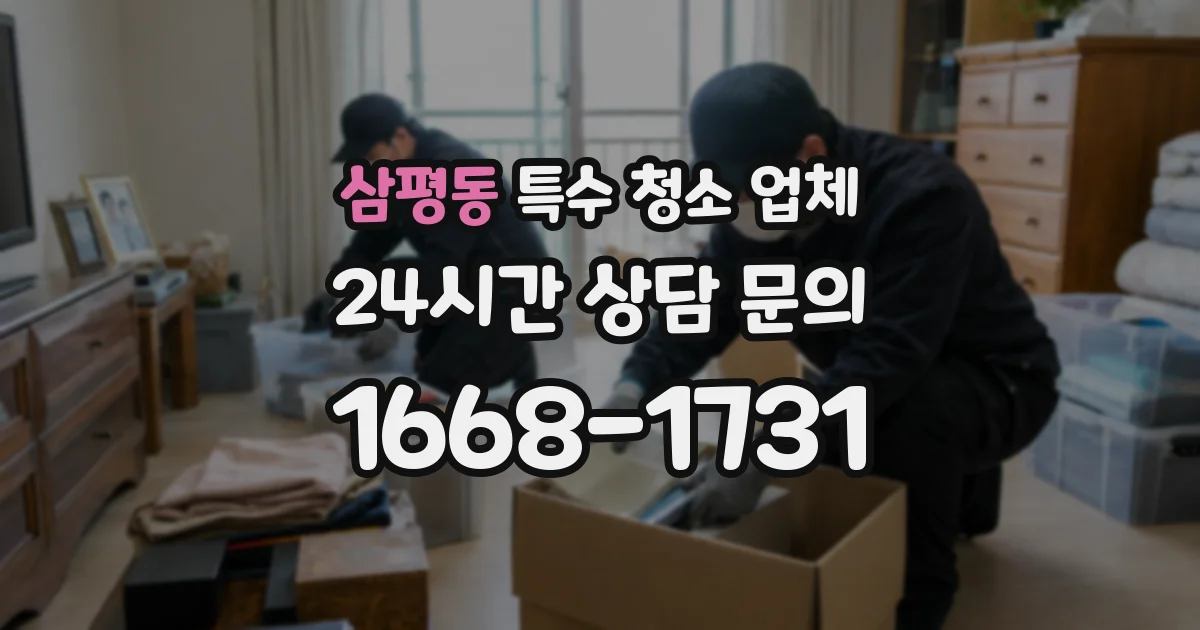 삼평동 특수 청소 업체
