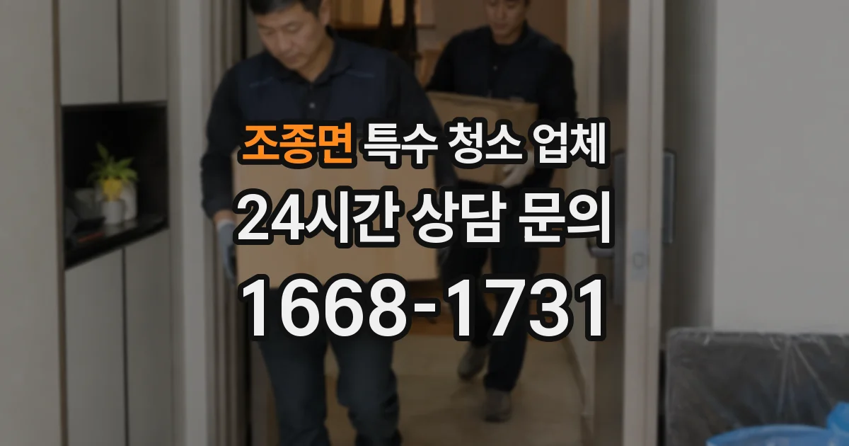 조종면 특수 청소 업체