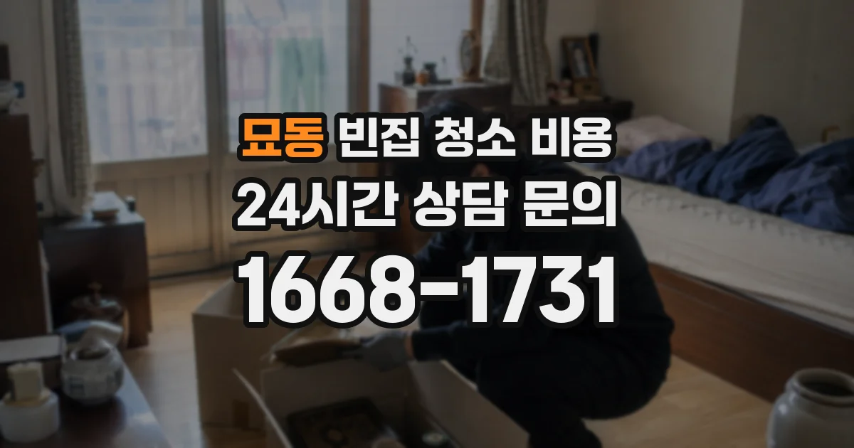 묘동 빈집 청소 비용