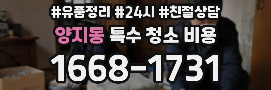 양지동 특수 청소 비용
