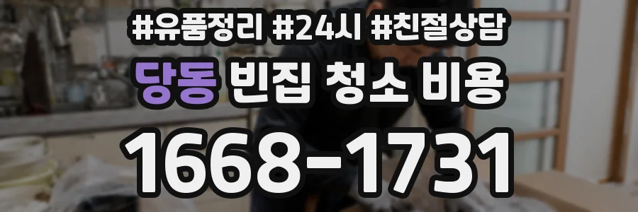 당동 빈집 청소 비용