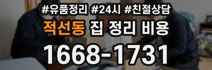 적선동 집 정리 비용