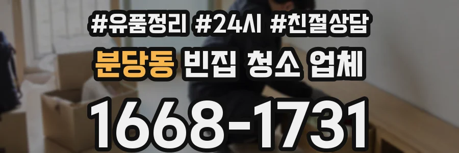 분당동 빈집 청소 업체
