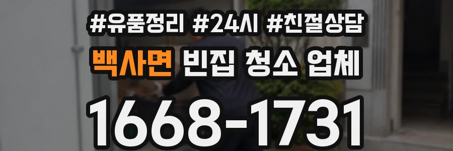 백사면 빈집 청소 업체