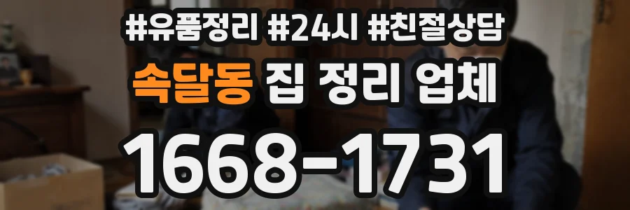 속달동 집 정리 업체