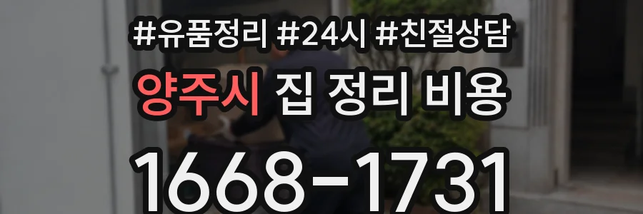 양주시 집 정리 비용