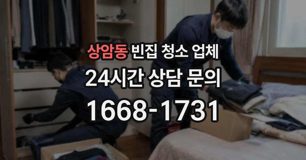 상암동 빈집 청소 업체