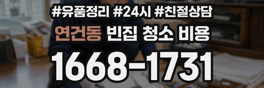 연건동 빈집 청소 비용