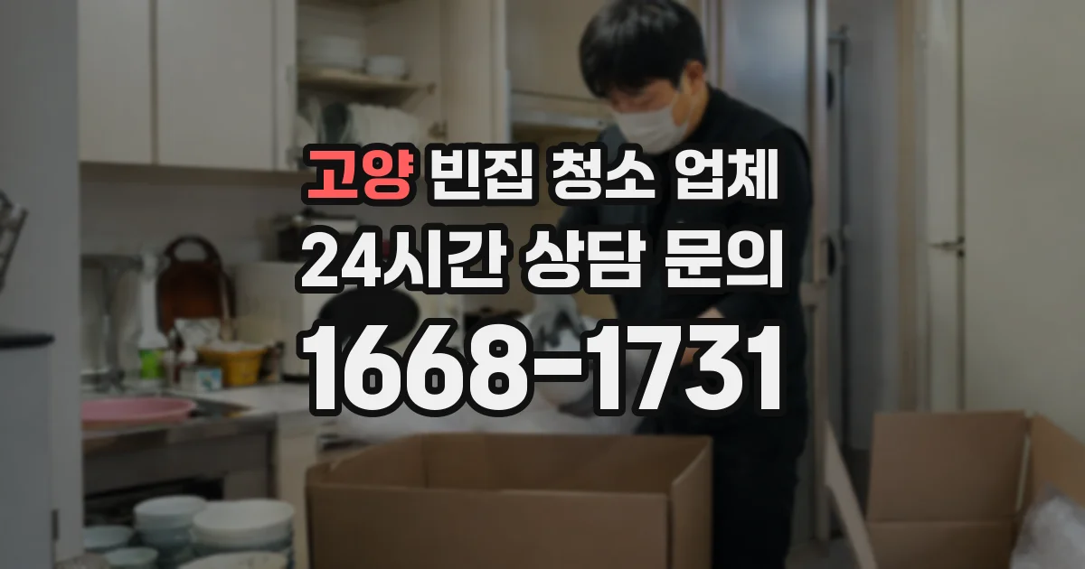 고양 빈집 청소 업체