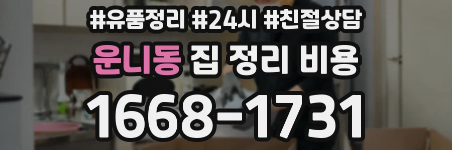 운니동 집 정리 비용